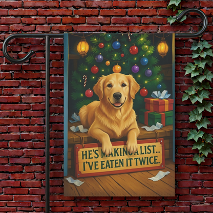 Golden Retriever Christmas Garden Flag 12'' × 18''