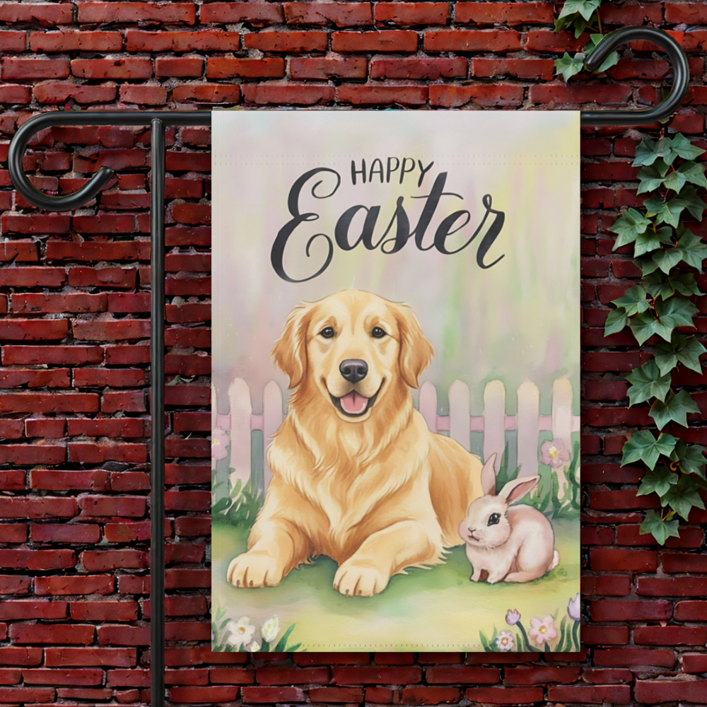 Golden Retriever Elegant Easter Garden Flag 12'' × 18''