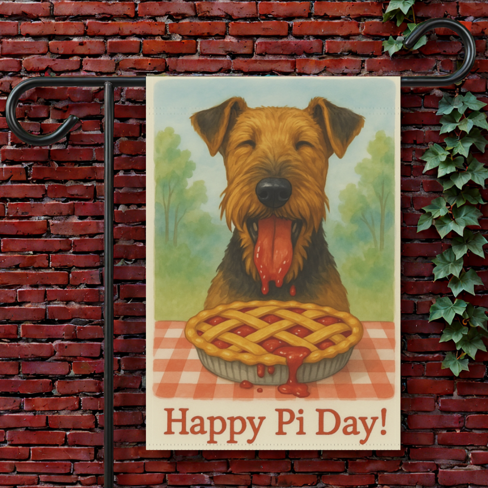 Airedale Terrier Pi Day Garden Flag 12'' × 18''