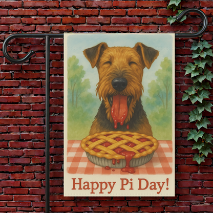 Airedale Terrier Pi Day Garden Flag 12'' × 18''