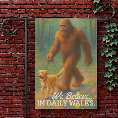 Golden Retriever Bigfoot Garden Flag 12'' × 18''