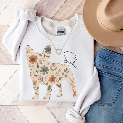Frenchie Floral Silhouette Sweatshirt