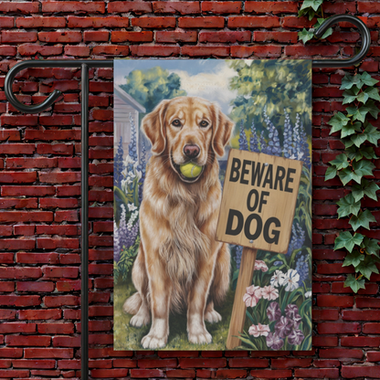 Golden Retriever Beware Garden Flag