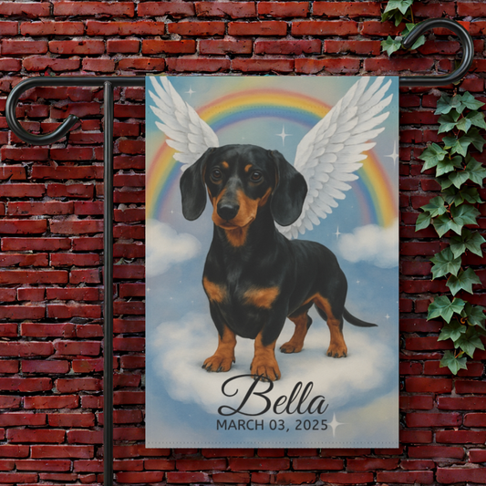 Black and Tan Dachshund Angel Garden Flag