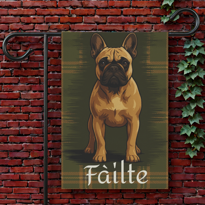 Fawn French Bulldog Scottish Welcome Garden Flag