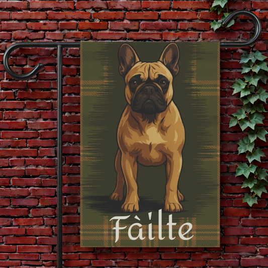 Fawn French Bulldog Scottish Welcome Garden Flag