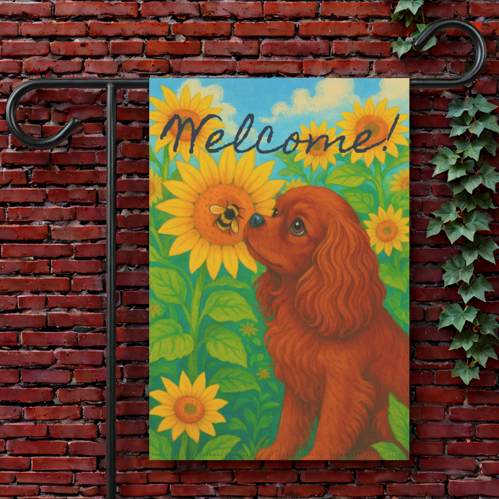Ruby Cavalier Sunflower Garden Flag