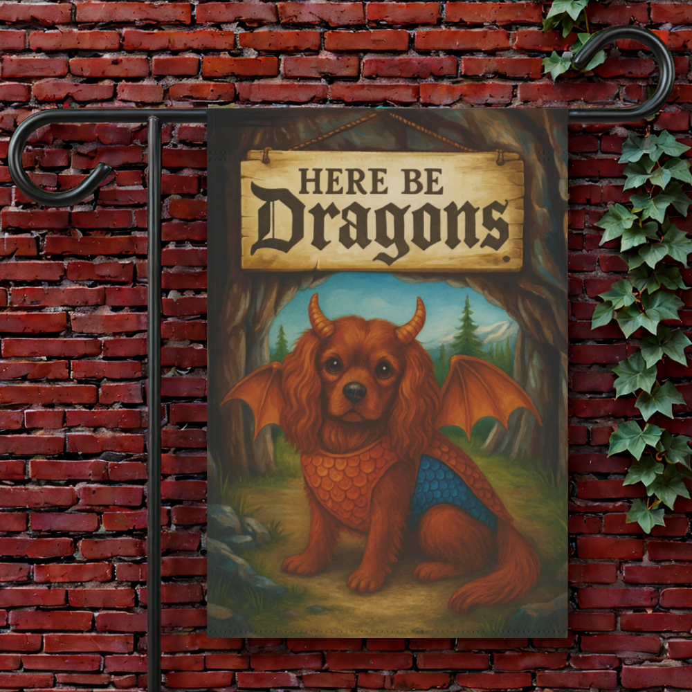 Ruby Cavalier Dragon Garden Flag