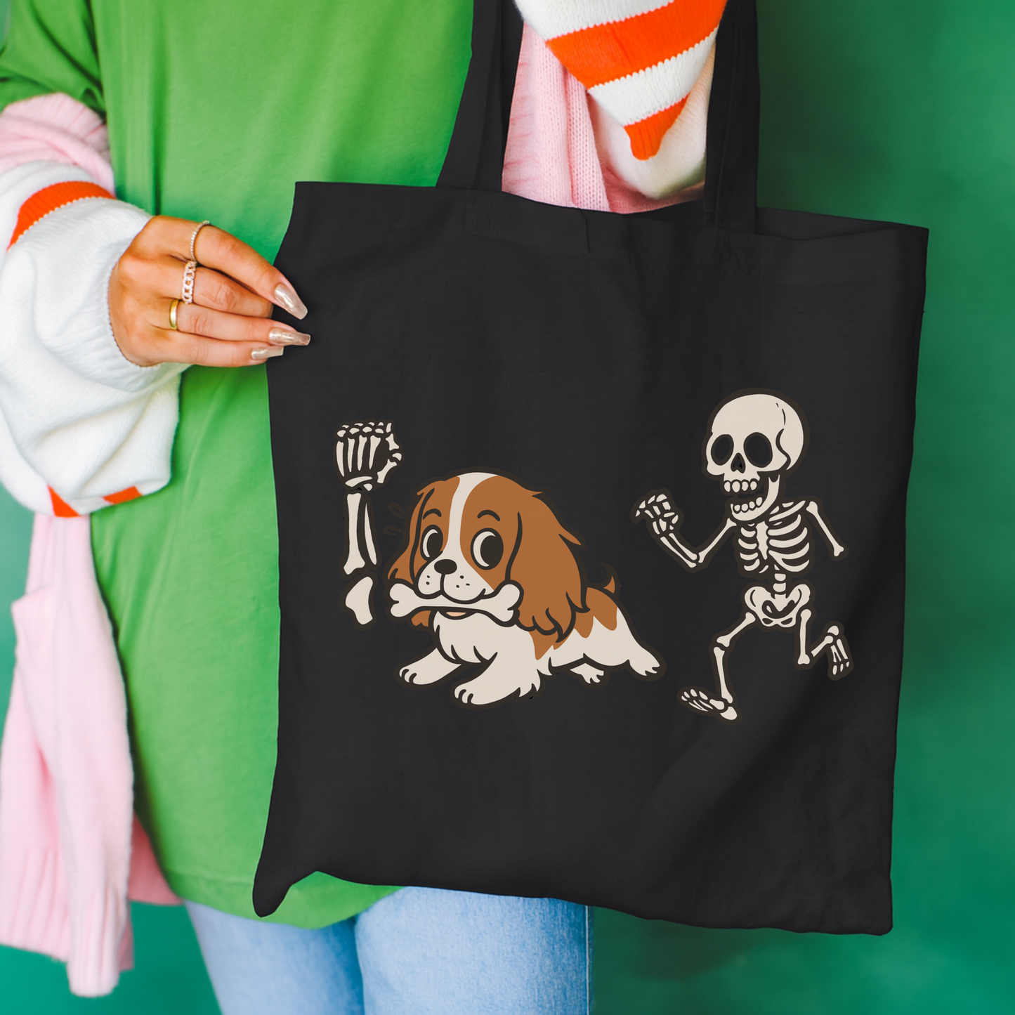 Blenheim Cavalier Robber Tote Bag Black 15" x 16"