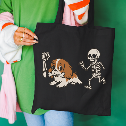 Blenheim Cavalier Robber Tote Bag Black 15" x 16"