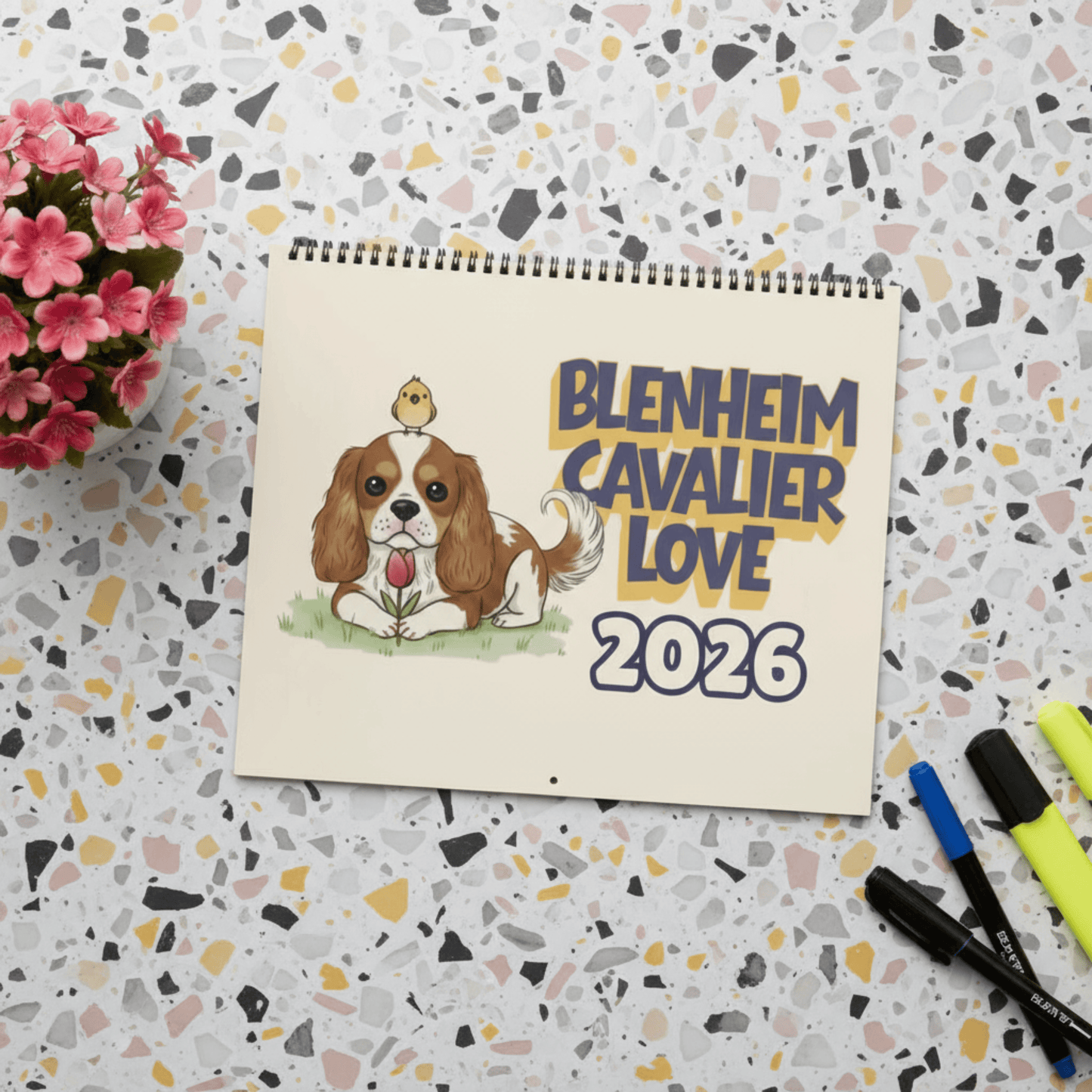 2026 Affirmations Blenheim Cavalier Wall Calendar 14" x 11.5" Matte