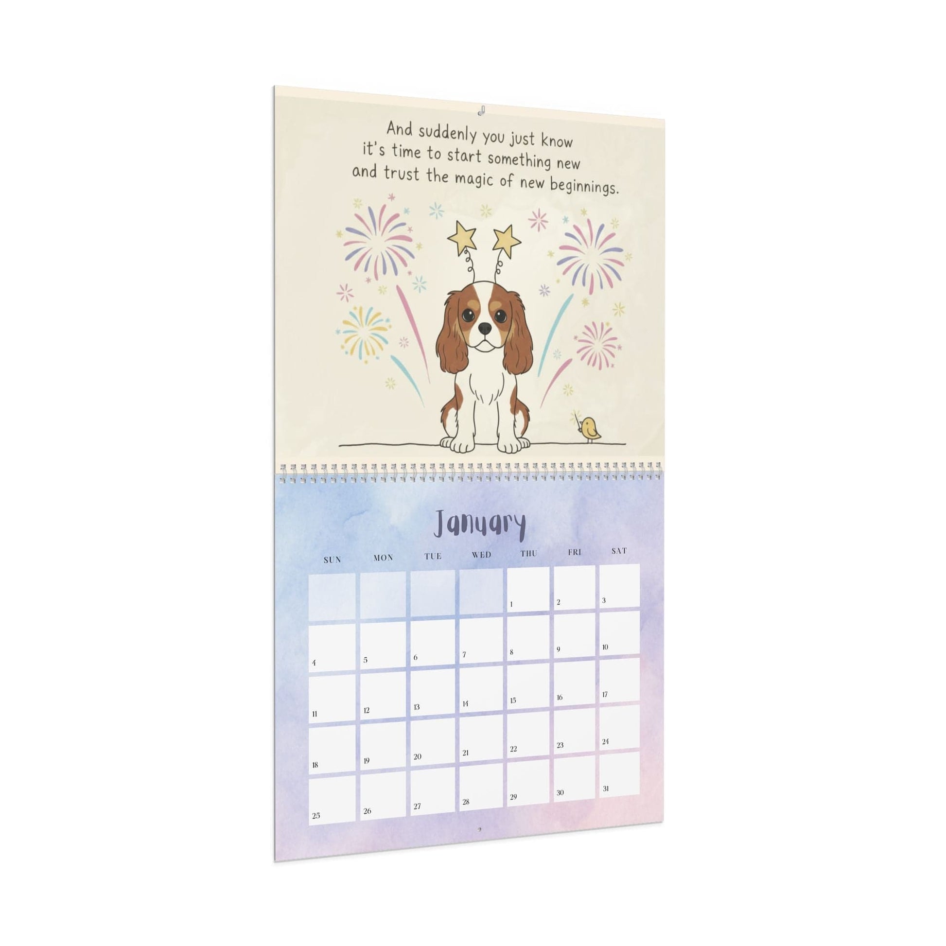 2026 Affirmations Blenheim Cavalier Wall Calendar