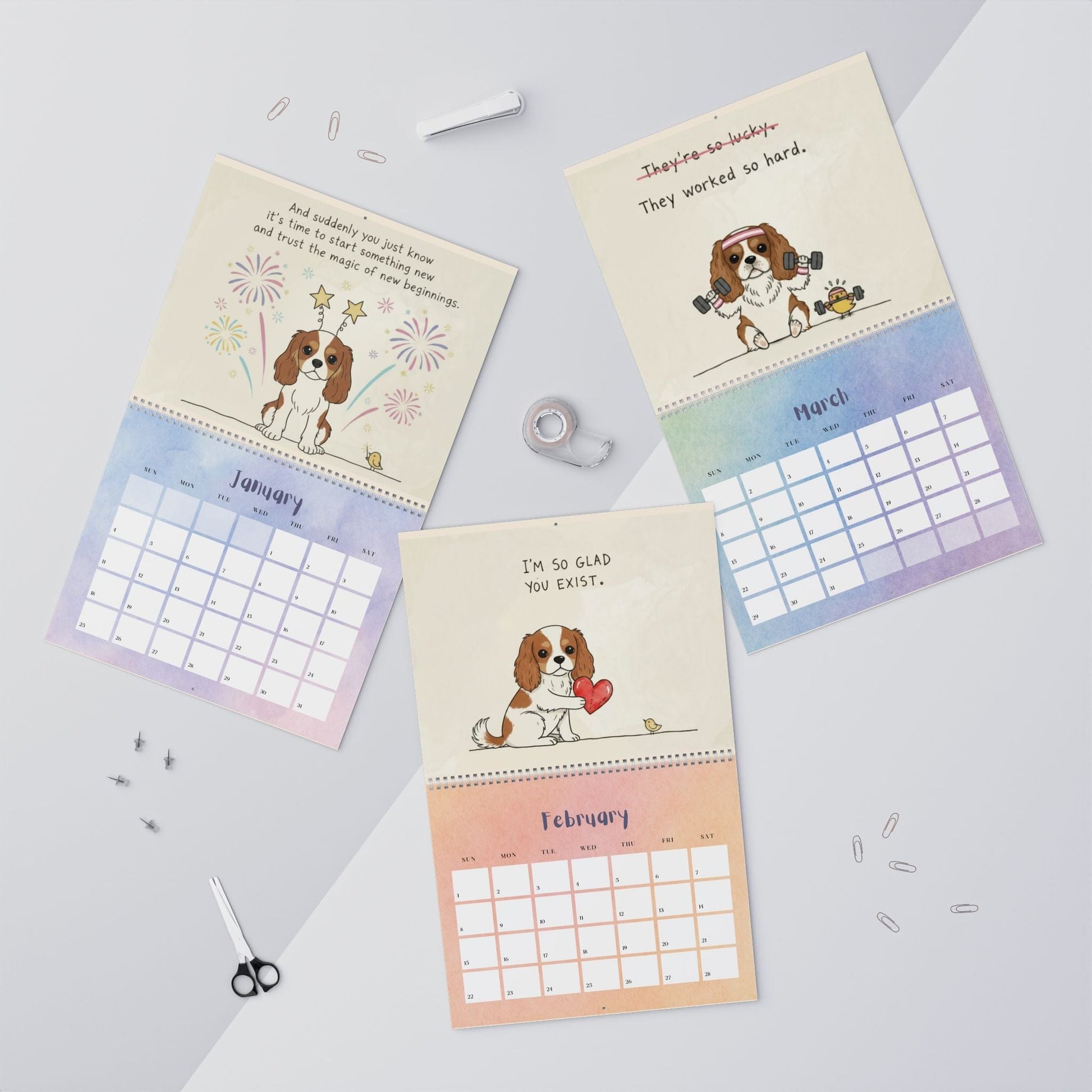 2026 Affirmations Blenheim Cavalier Wall Calendar