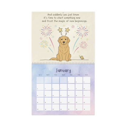 2026 Affirmations Golden Retriever Wall Calendar