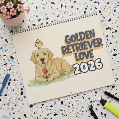 2026 Affirmations Golden Retriever Wall Calendar 14" x 11.5" Matte