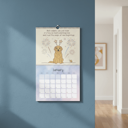 2026 Affirmations Golden Retriever Wall Calendar
