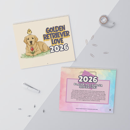 2026 Affirmations Golden Retriever Wall Calendar