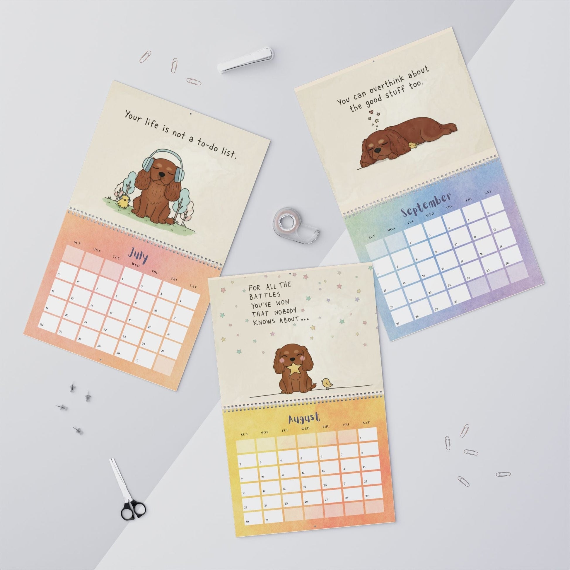 2026 Affirmations Ruby Cavalier Wall Calendar