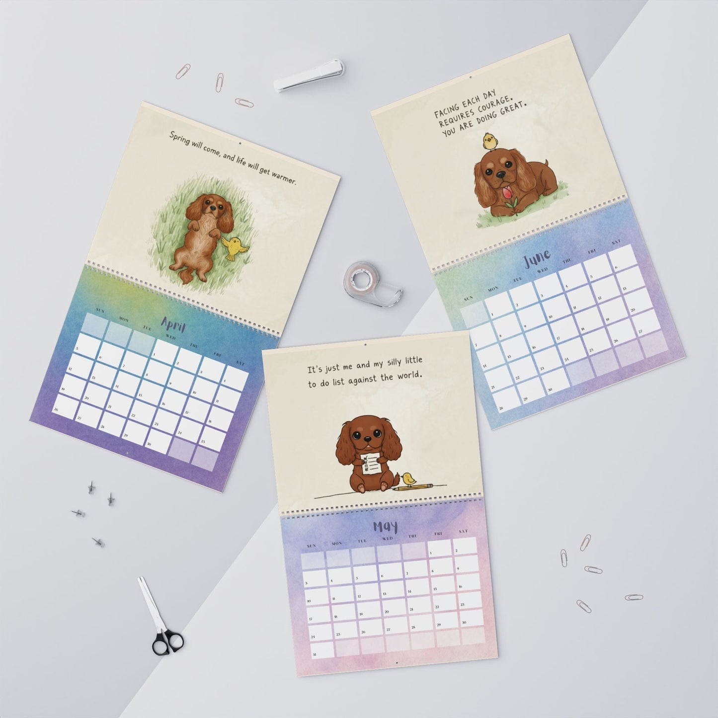 2026 Affirmations Ruby Cavalier Wall Calendar