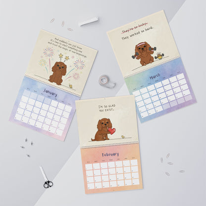 2026 Affirmations Ruby Cavalier Wall Calendar