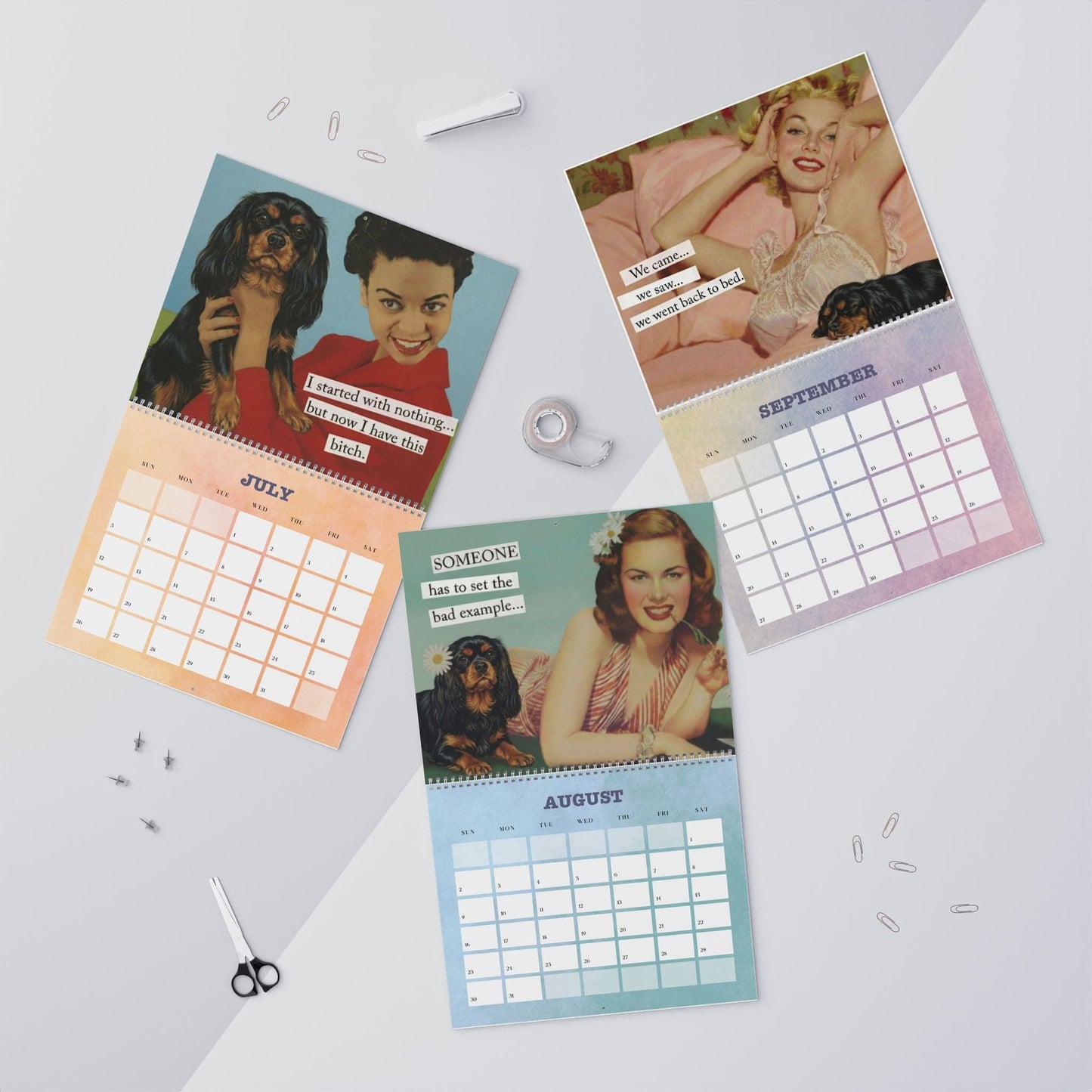 2026 Black and Tan Cavalier Snarky Sassy Wall Calendar