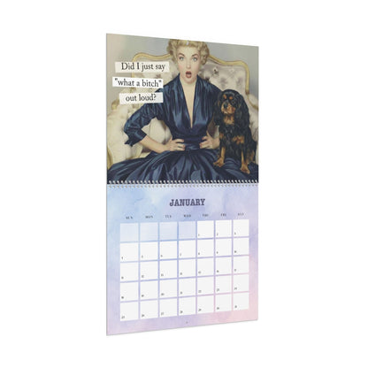 2026 Black and Tan Cavalier Snarky Sassy Wall Calendar