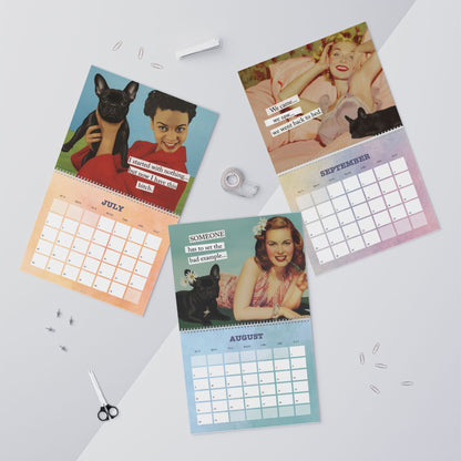2026 Black Frenchie Snarky Sassy Wall Calendar