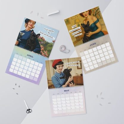 2026 Black Frenchie Snarky Sassy Wall Calendar