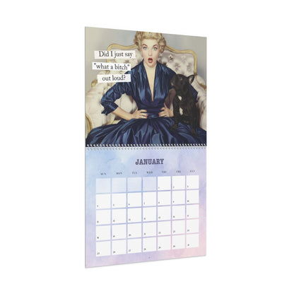 2026 Black Frenchie Snarky Sassy Wall Calendar
