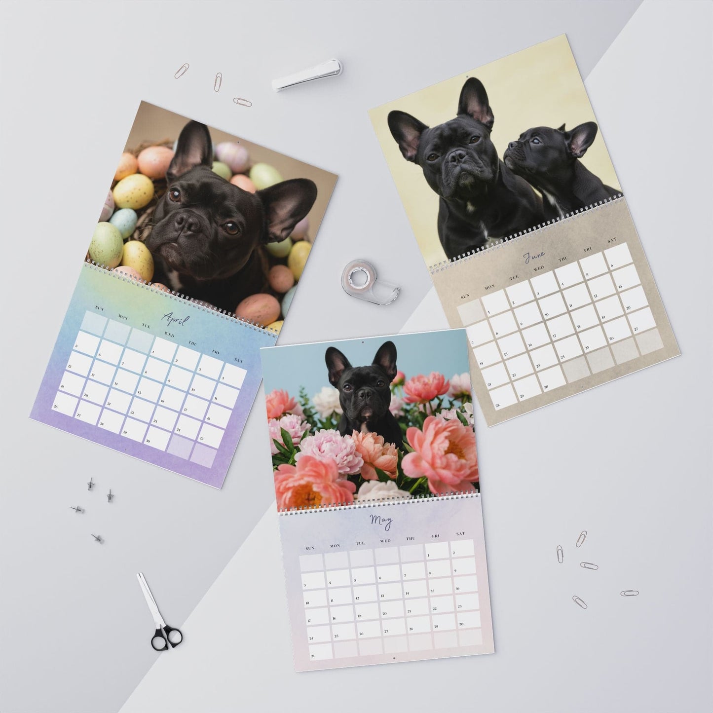 2026 Black Frenchie Wall Calendar