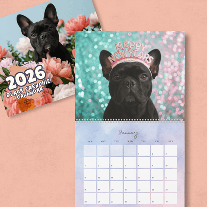 2026 Black Frenchie Wall Calendar