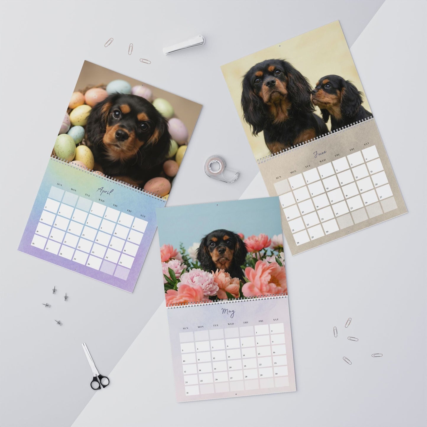 2026 Black Tan Cavalier Wall Calendar