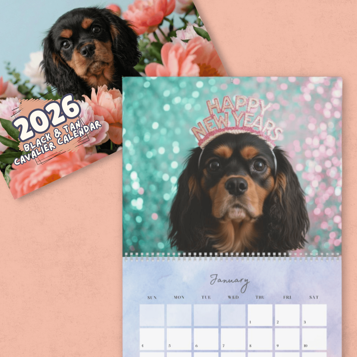 2026 Black Tan Cavalier Wall Calendar