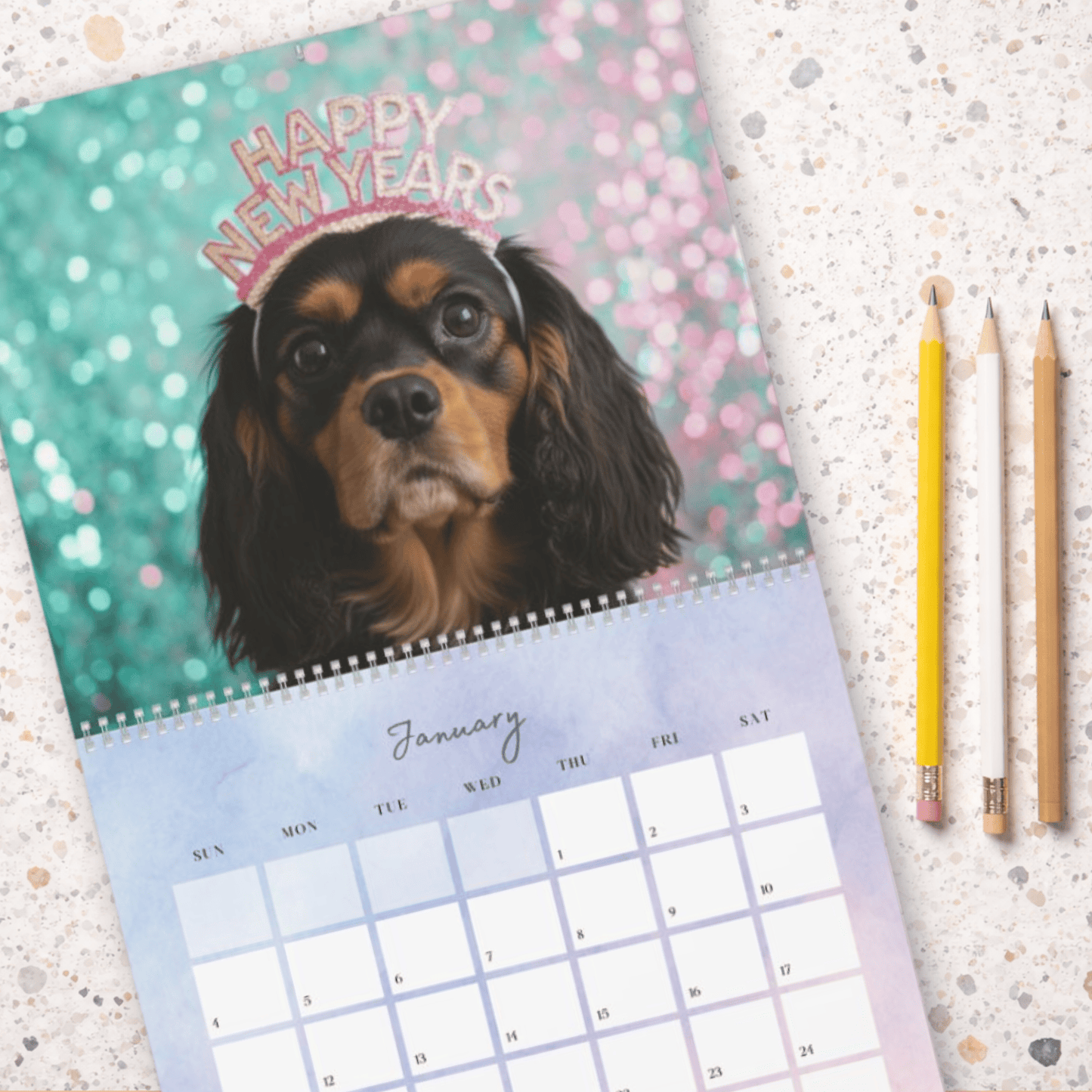 2026 Black Tan Cavalier Wall Calendar 14" x 11.5" Matte