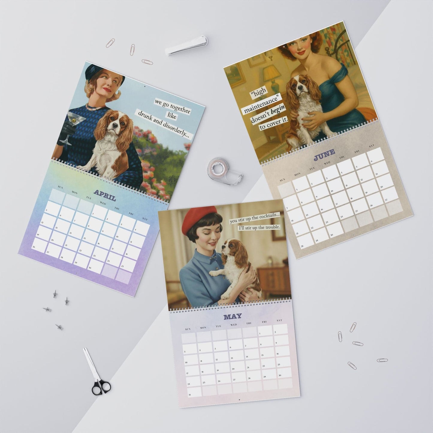 2026 Blenheim Cavalier Snarky Sassy Wall Calendar