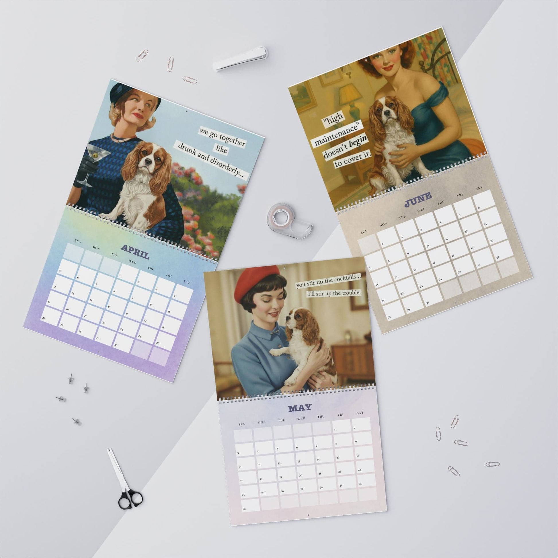 2026 Blenheim Cavalier Snarky Sassy Wall Calendar