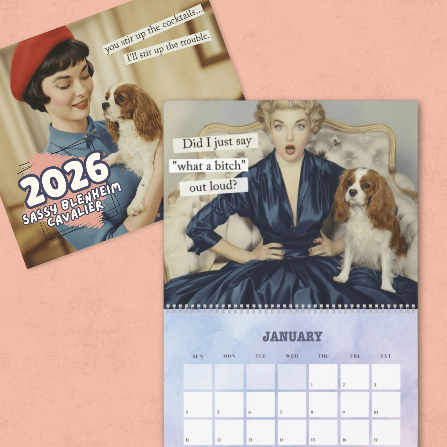 2026 Blenheim Cavalier Snarky Sassy Wall Calendar
