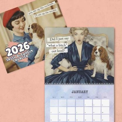 2026 Blenheim Cavalier Snarky Sassy Wall Calendar