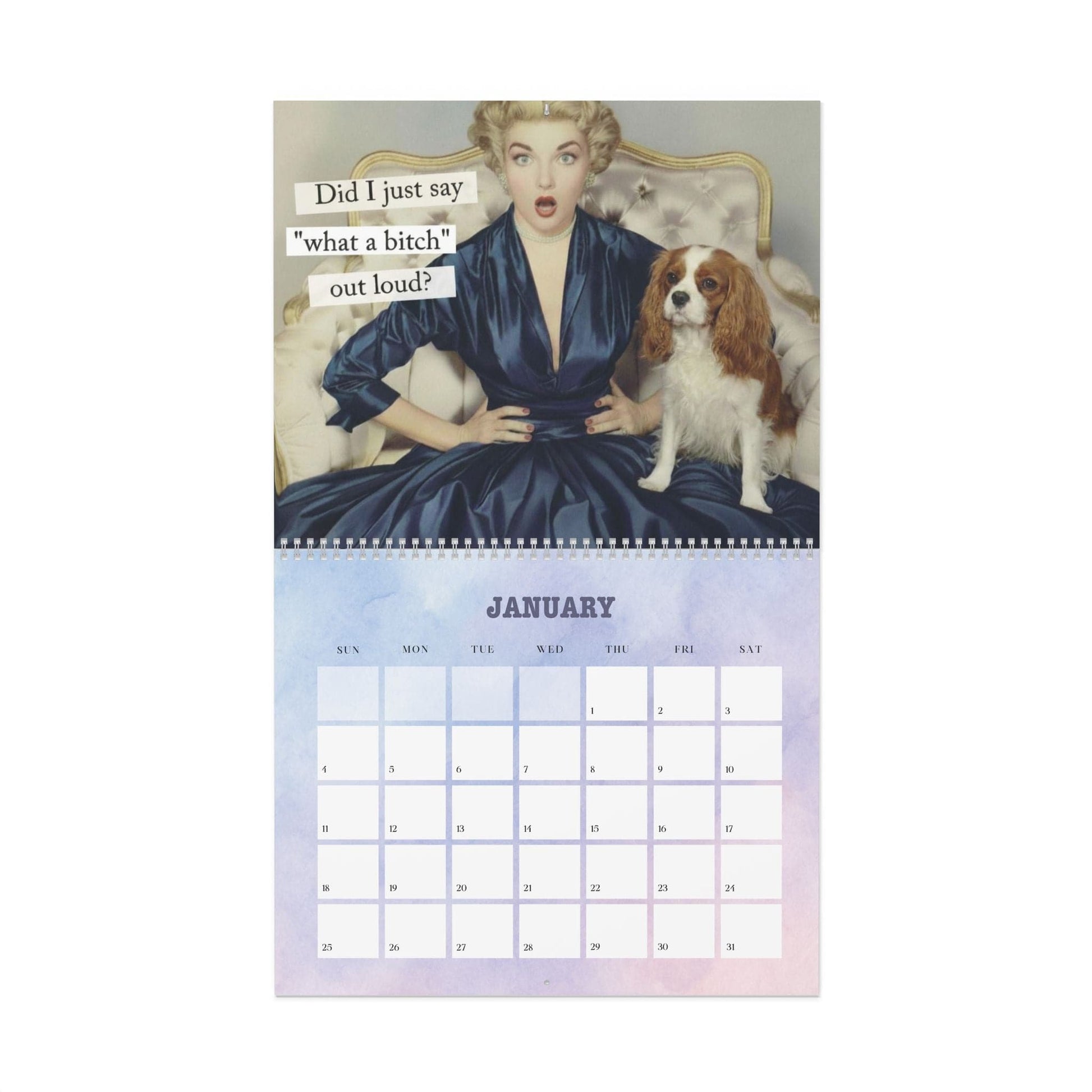 2026 Blenheim Cavalier Snarky Sassy Wall Calendar