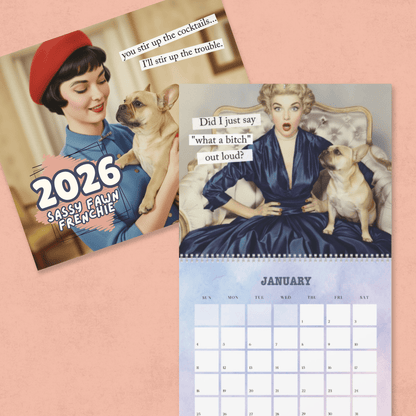 2026 Fawn Frenchie Wall Calendar