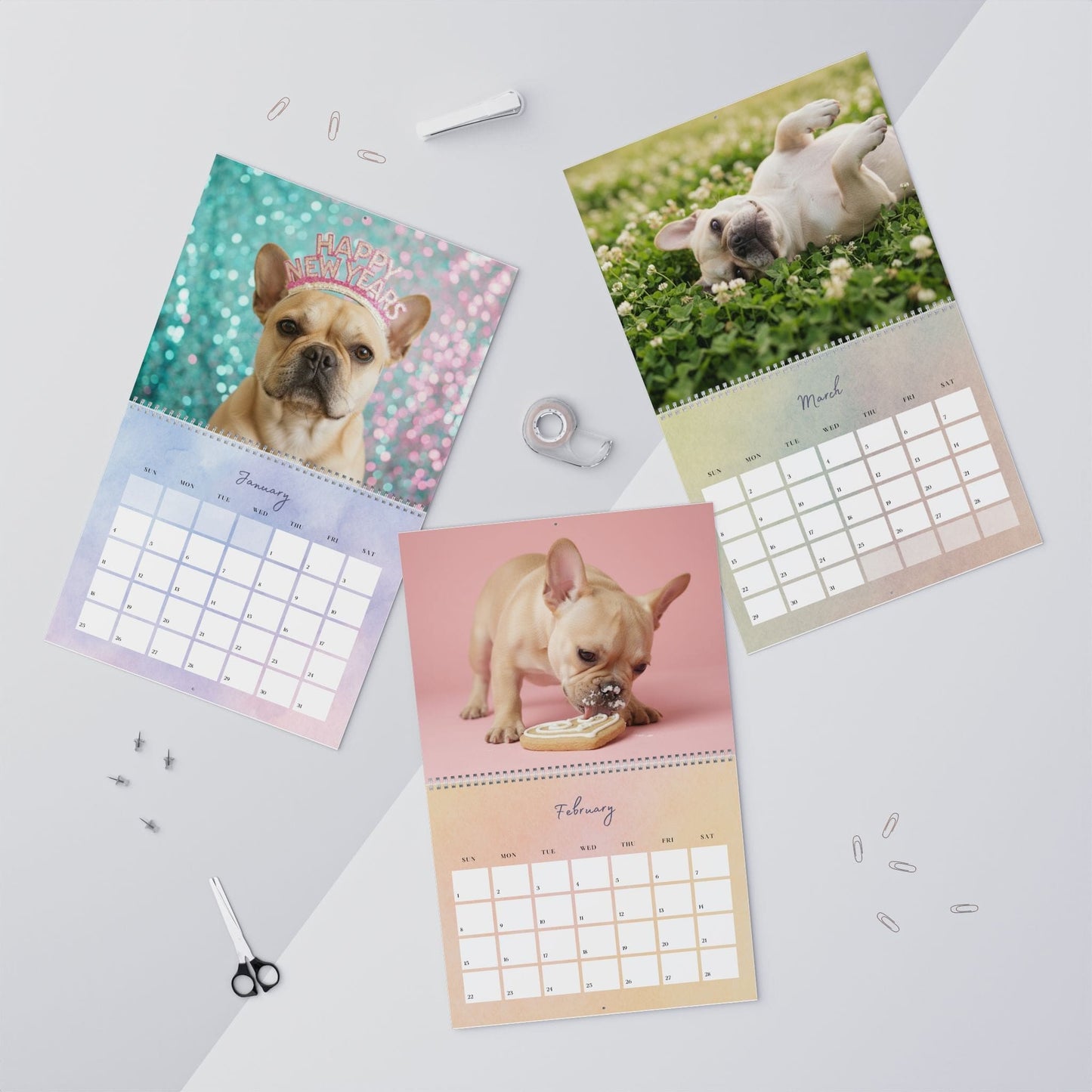 2026 Fawn Frenchie Wall Calendar