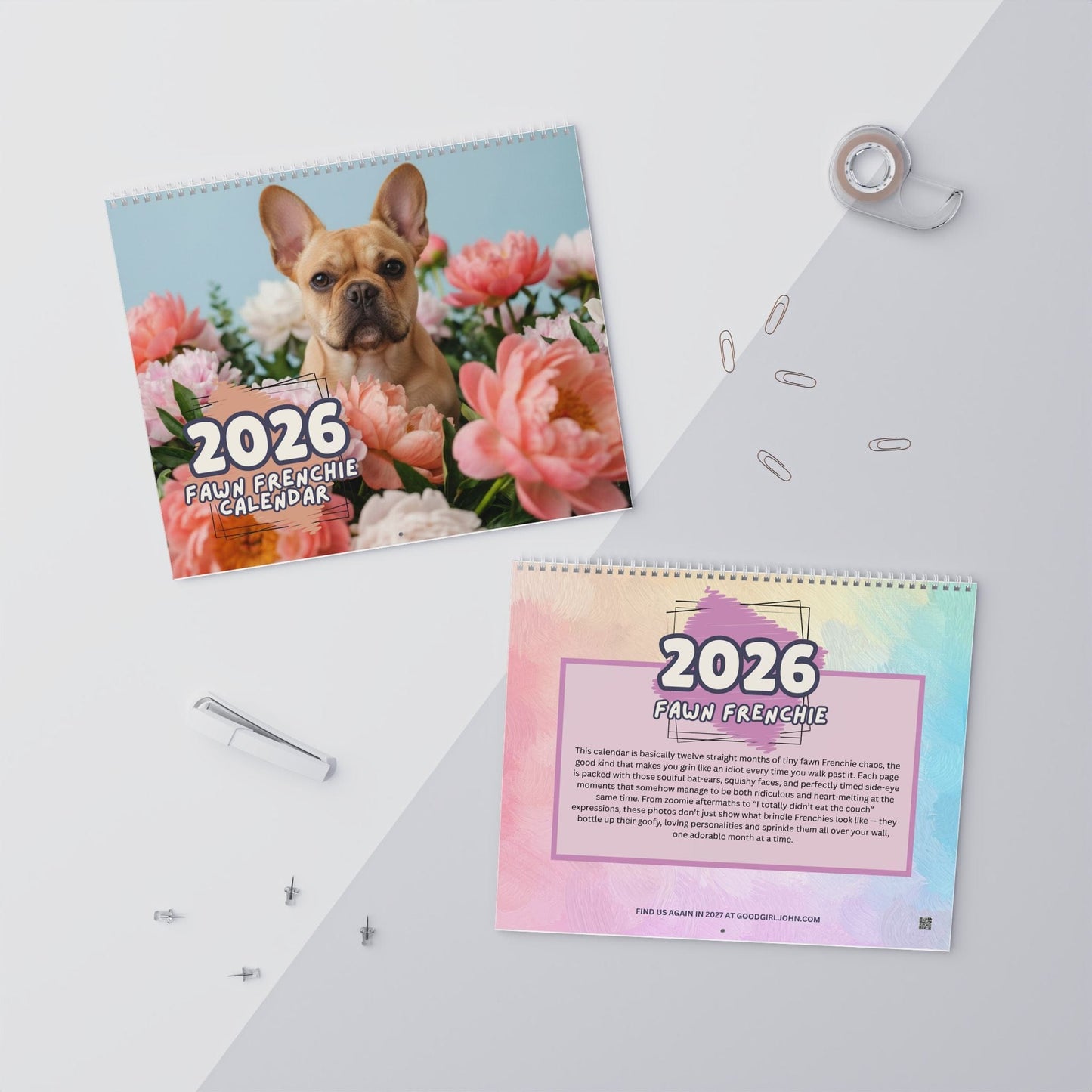 2026 Fawn Frenchie Wall Calendar