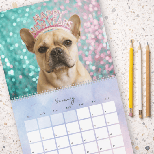 2026 Fawn Frenchie Wall Calendar 14" x 11.5" Matte