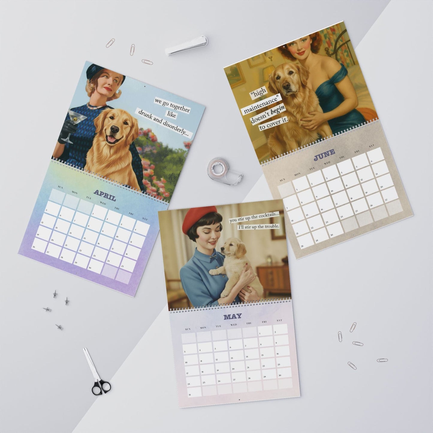 2026 Golden Retriever Snarky Sassy Wall Calendar