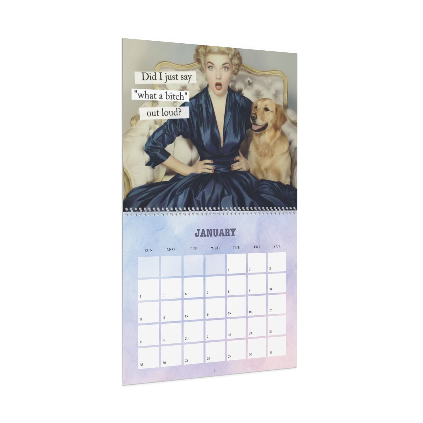 2026 Golden Retriever Snarky Sassy Wall Calendar