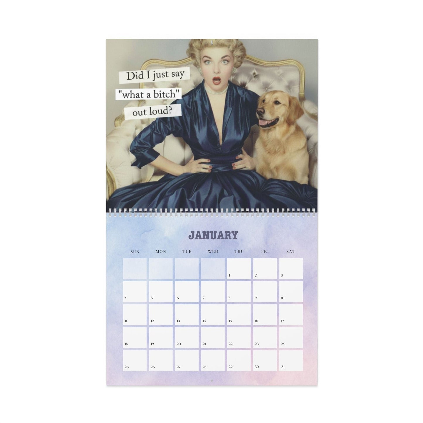 2026 Golden Retriever Snarky Sassy Wall Calendar