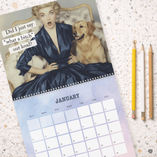2026 Golden Retriever Snarky Sassy Wall Calendar 14" x 11.5" Matte