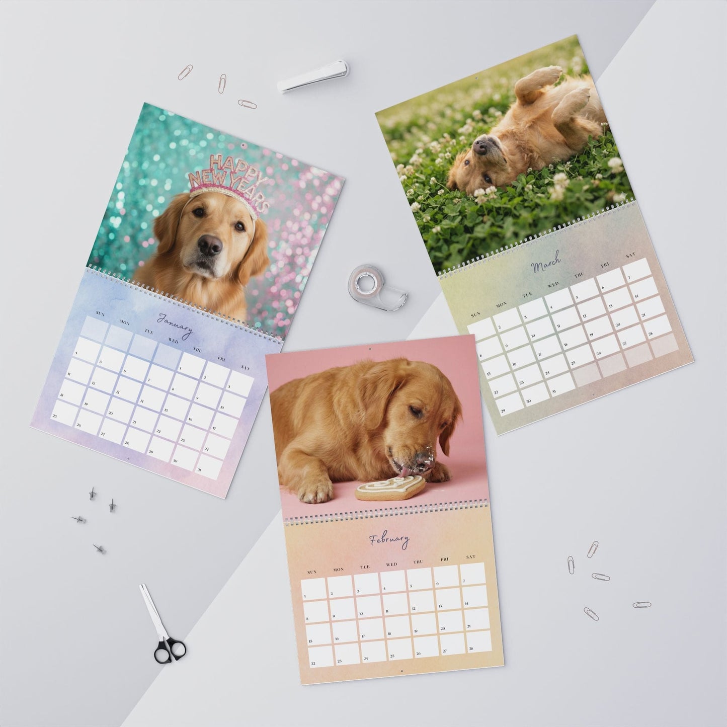 2026 Golden Retriever Wall Calendar