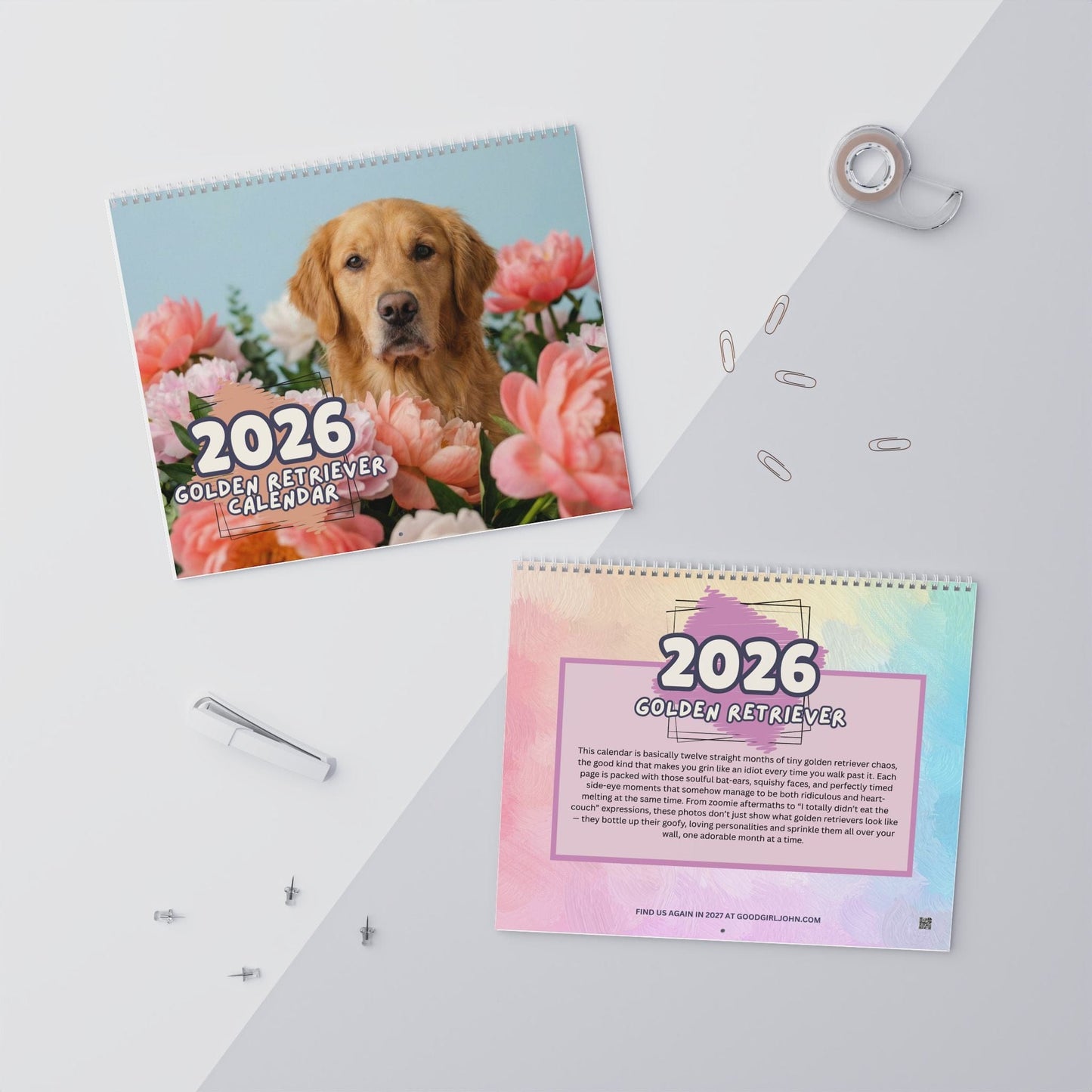 2026 Golden Retriever Wall Calendar