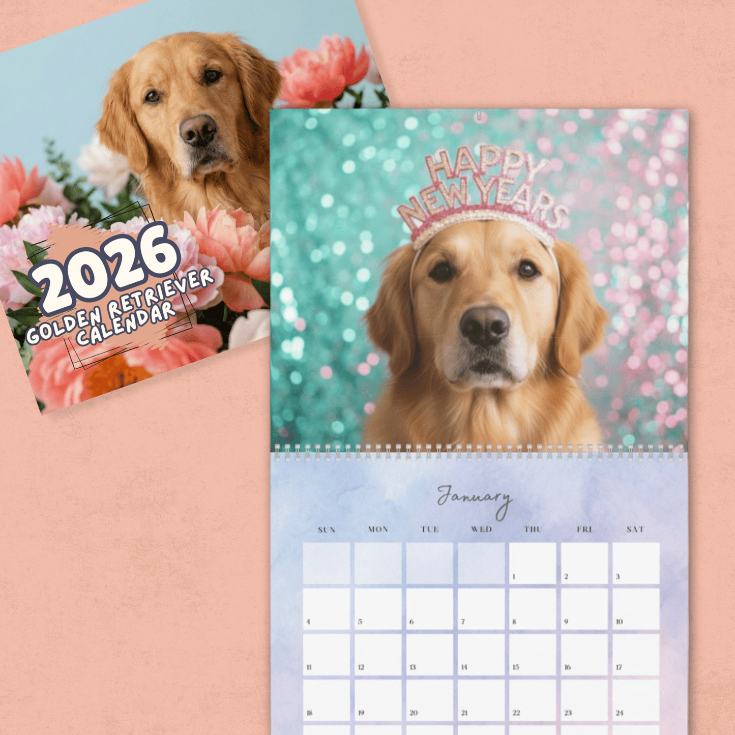 2026 Golden Retriever Wall Calendar